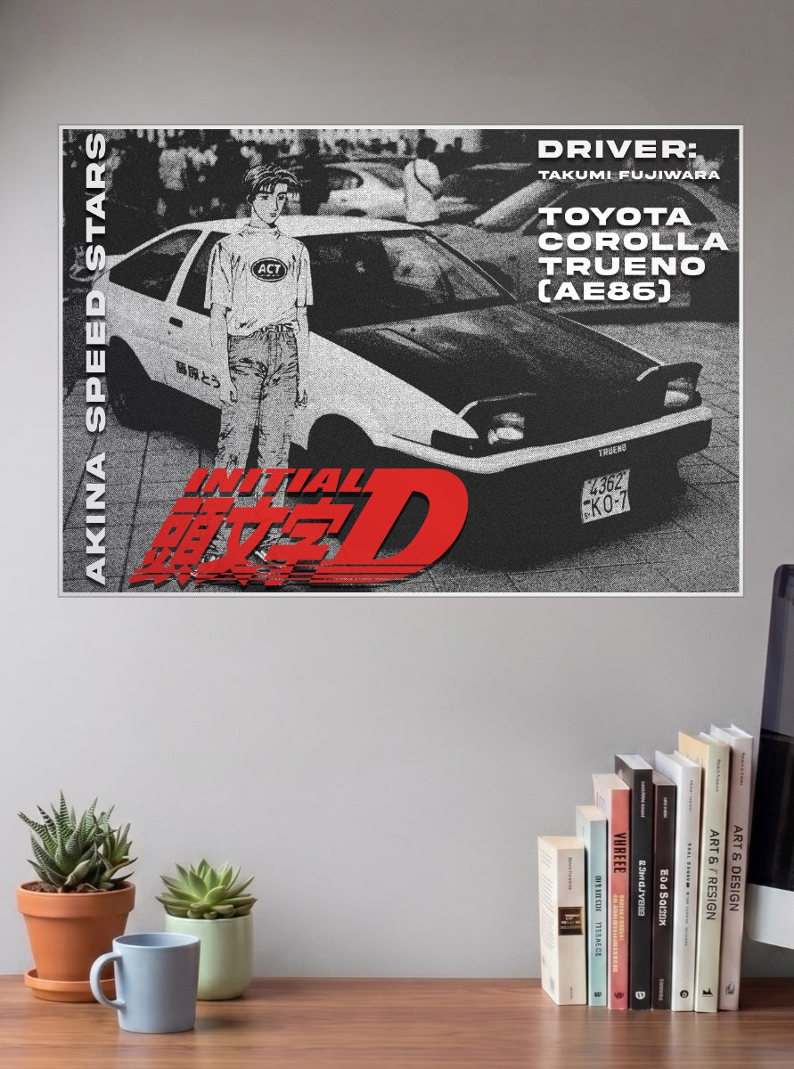 Initial D AE86 Anime Poster
