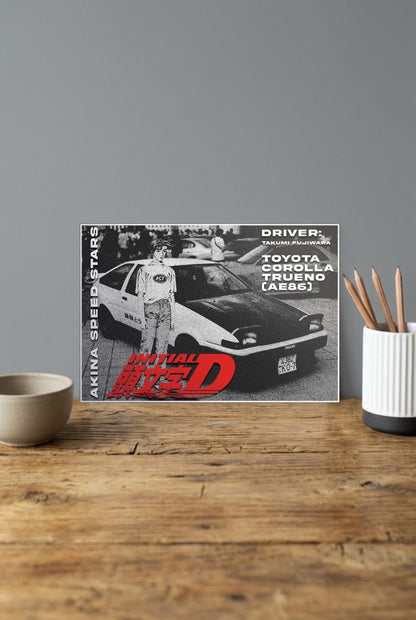 Initial D AE86 Anime Poster