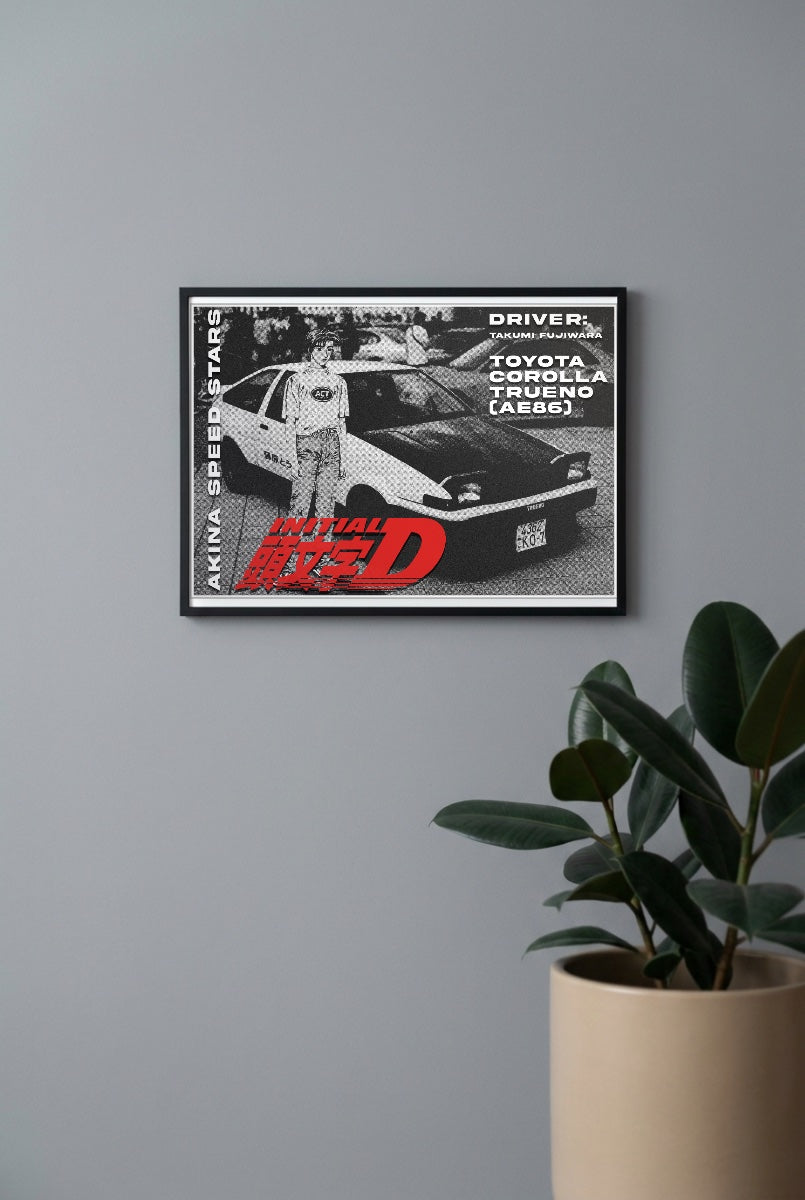 Initial D AE86 Anime Poster