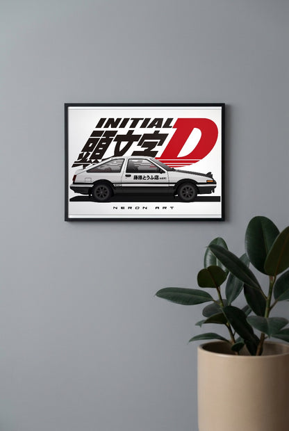Initial D Trueno Anime Poster