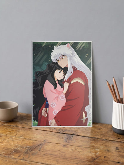 Inuyasha And Kagome Embrace Anime Poster