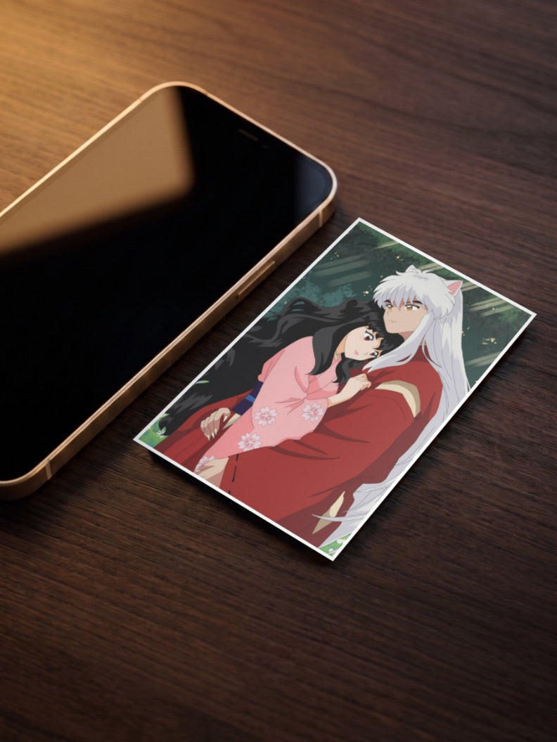 Inuyasha And Kagome Embrace Anime Poster