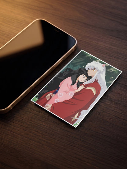 Inuyasha And Kagome Embrace Anime Poster