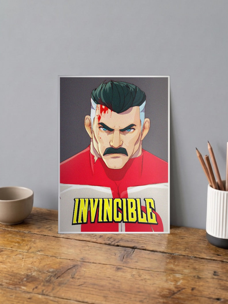 Omni Man Bloody Portrait Comic Book Poster
