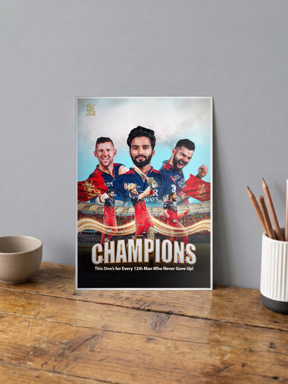 RCB We are the Champions. Who never give up!!