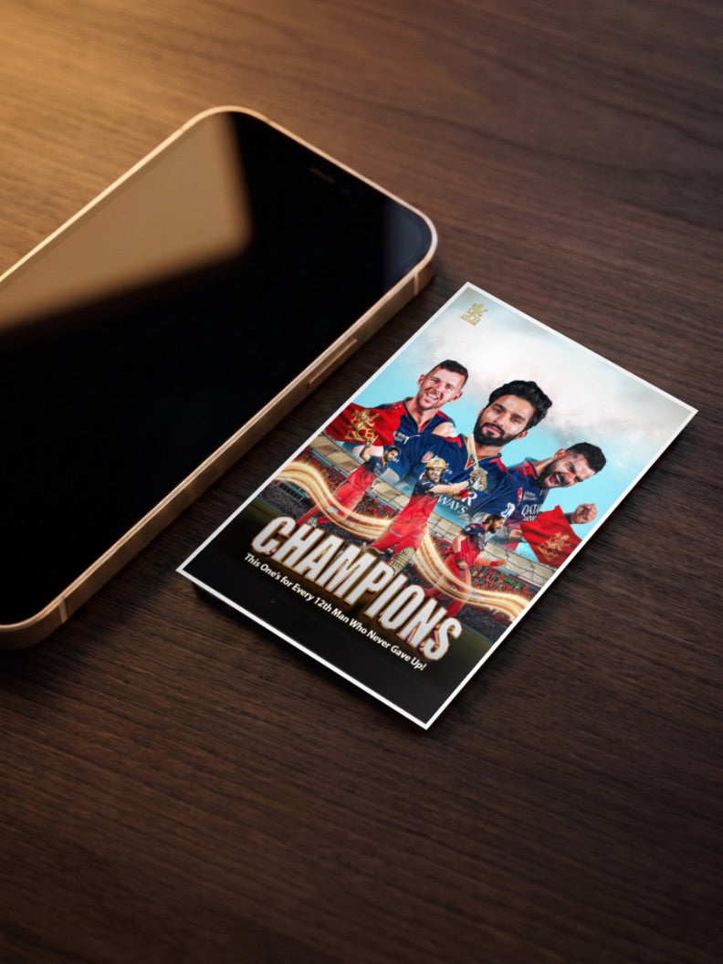 RCB We are the Champions. Who never give up!!