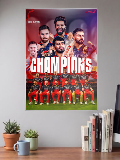 RCB Champions Team Collage IPL Poster