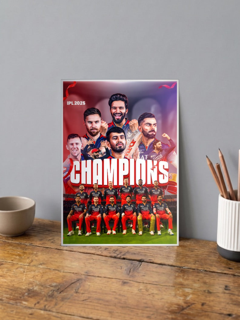RCB Champions Team Collage IPL Poster