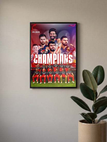 RCB Champions Team Collage IPL Poster