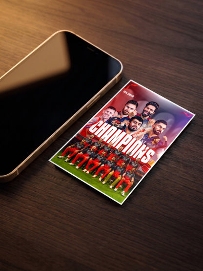 RCB Champions Team Collage IPL Poster