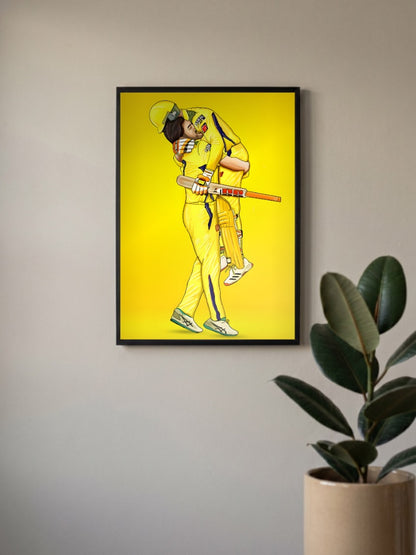 MS Dhoni Hugging Poster