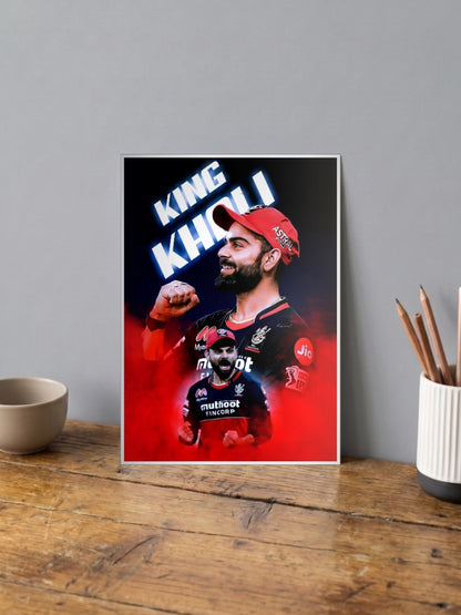 King Kohli Play Bold | RCB | Cricket Poster