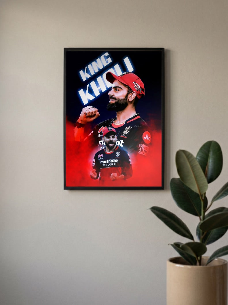 King Kohli Play Bold | RCB | Cricket Poster