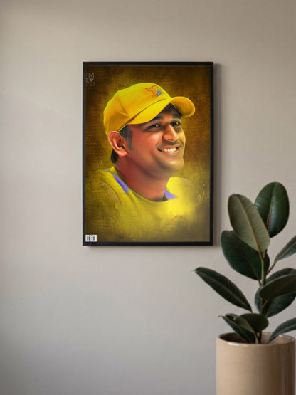M S Dhoni CSK Poster