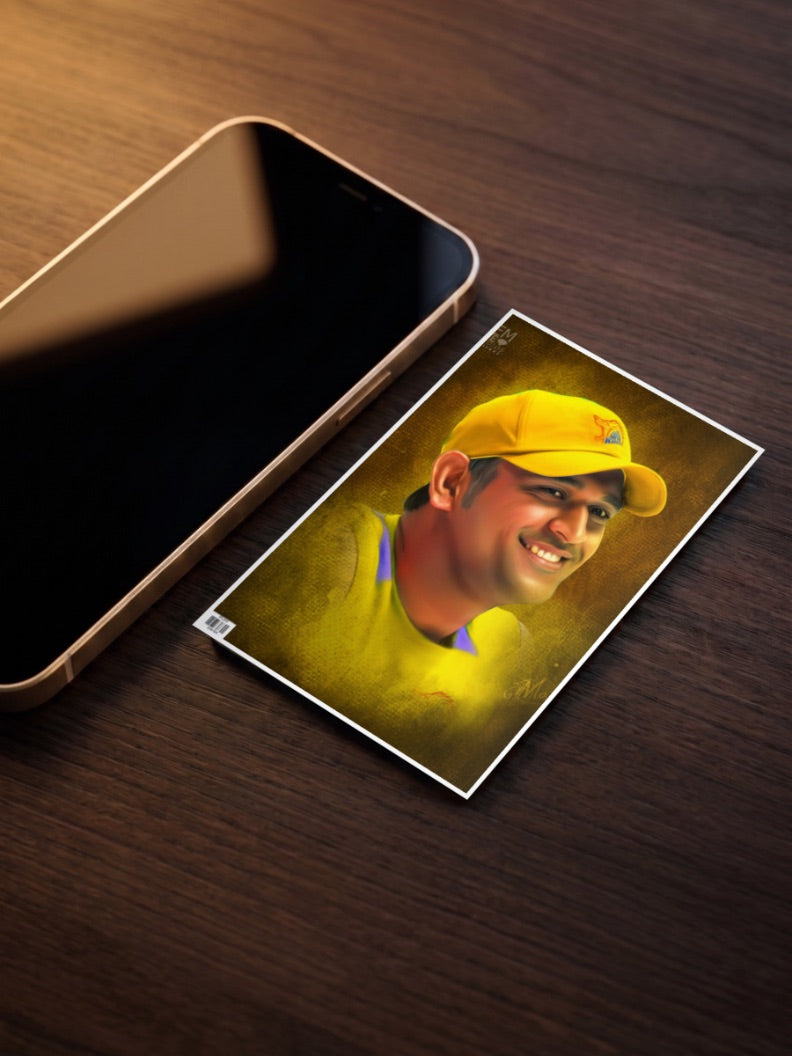 M S Dhoni CSK Poster
