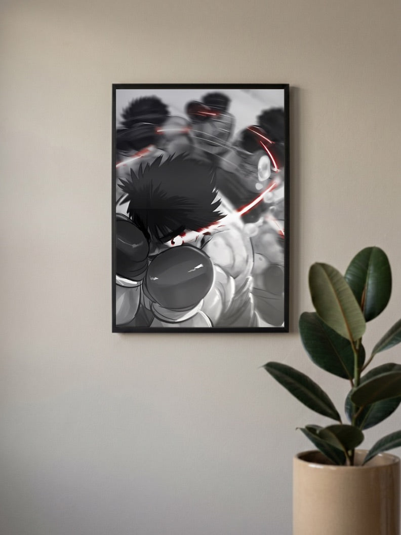 Ippo Boxing Action Blur Anime Poster