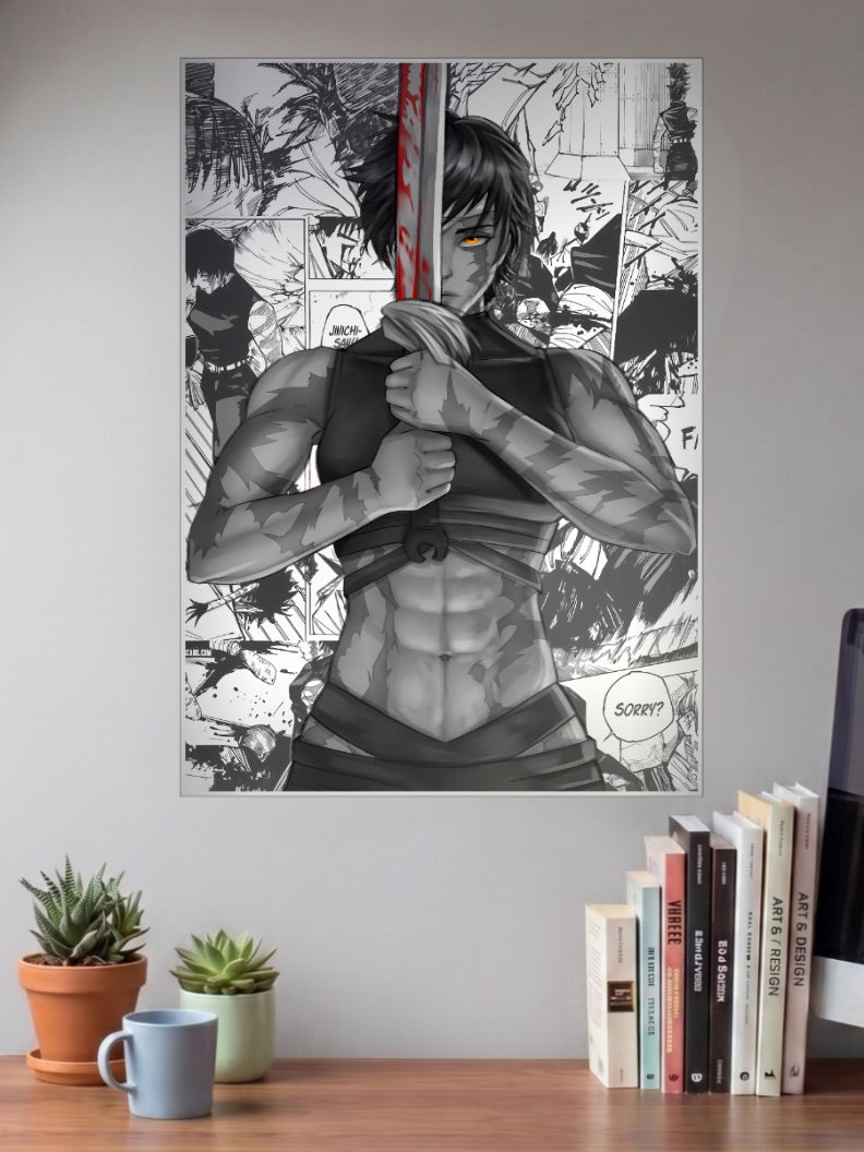 Yuji Itadori Bloody Sword Anime Poster