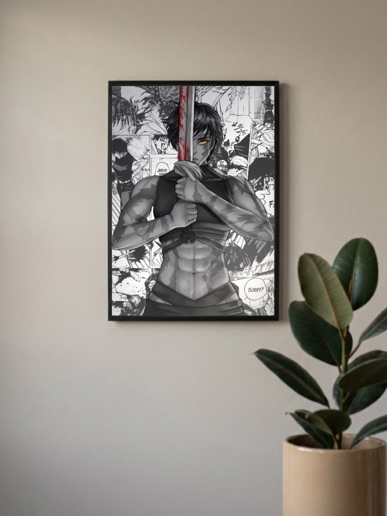 Yuji Itadori Bloody Sword Anime Poster