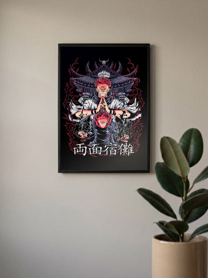 Sukuna Dual Form Art Anime Poster