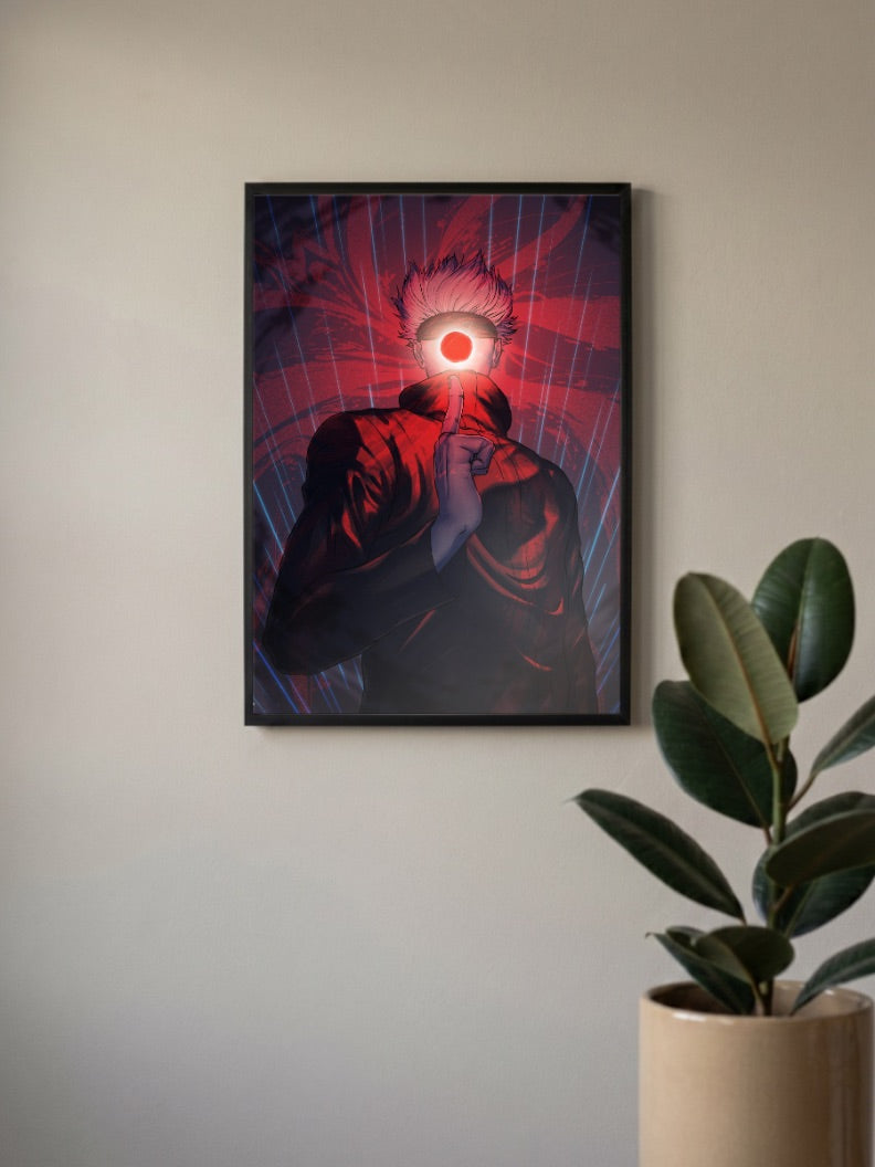 Sukuna Red Eclipse Portrait Anime Poster