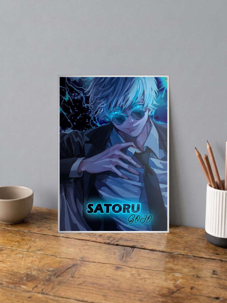 Gojo Satoru Lightning Suit Anime Poster