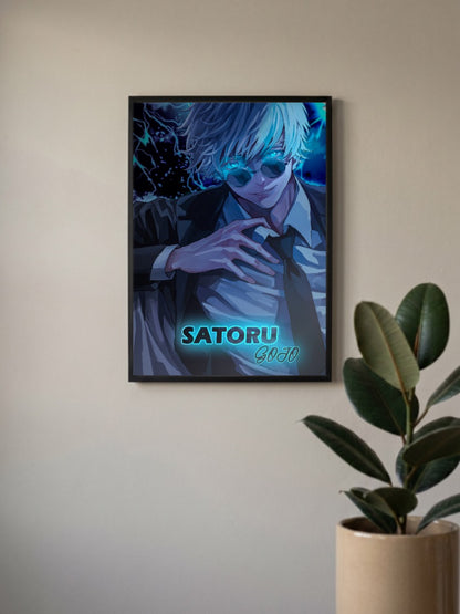 Gojo Satoru Lightning Suit Anime Poster