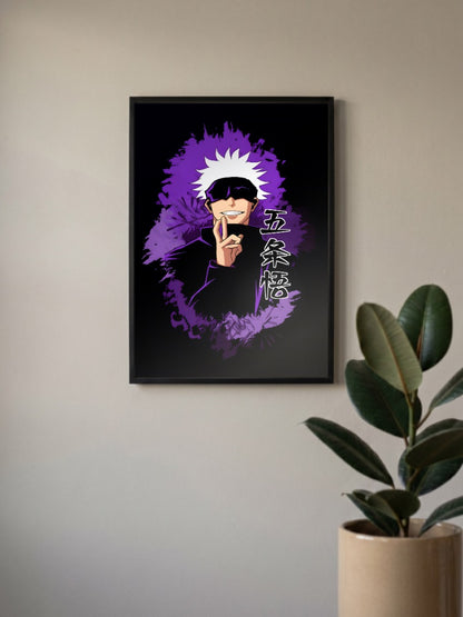 Gojo Satoru Purple Splatter Anime Poster