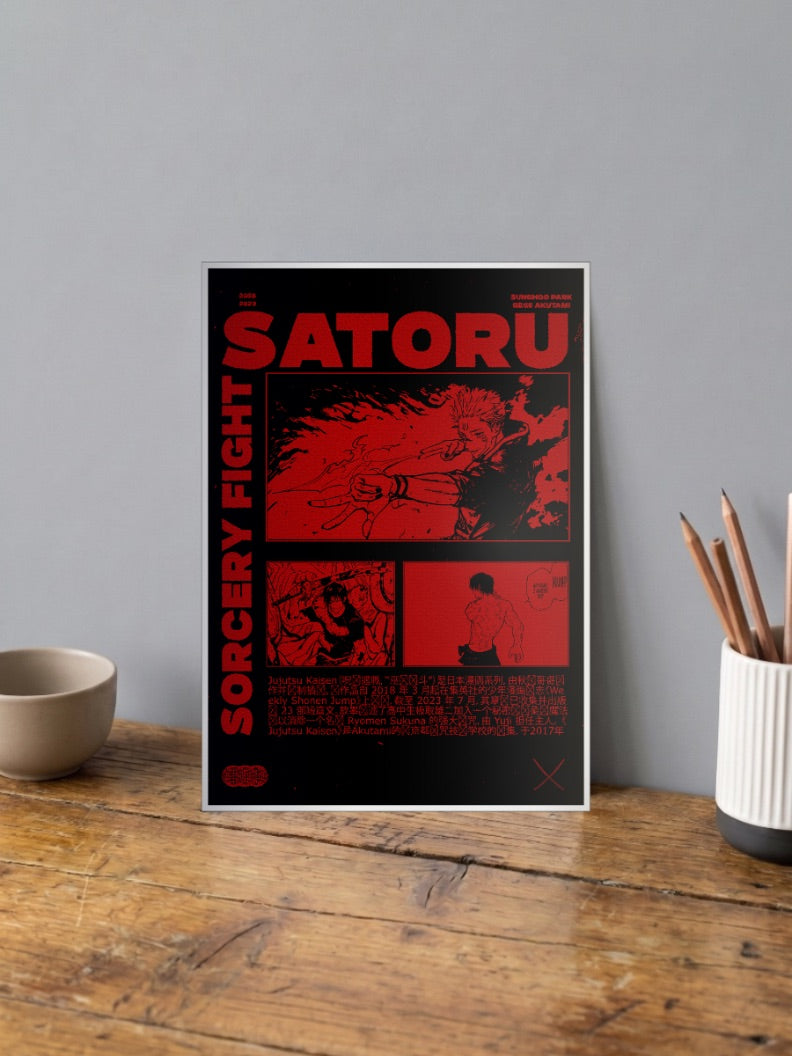 Satoru Gojo Sorcery Fight Anime Poster