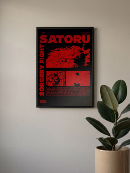 Satoru Gojo Sorcery Fight Anime Poster