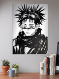 Choso Black And White Portrait Anime Poster