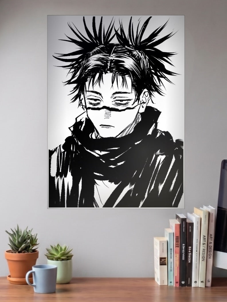 Choso Black And White Portrait Anime Poster
