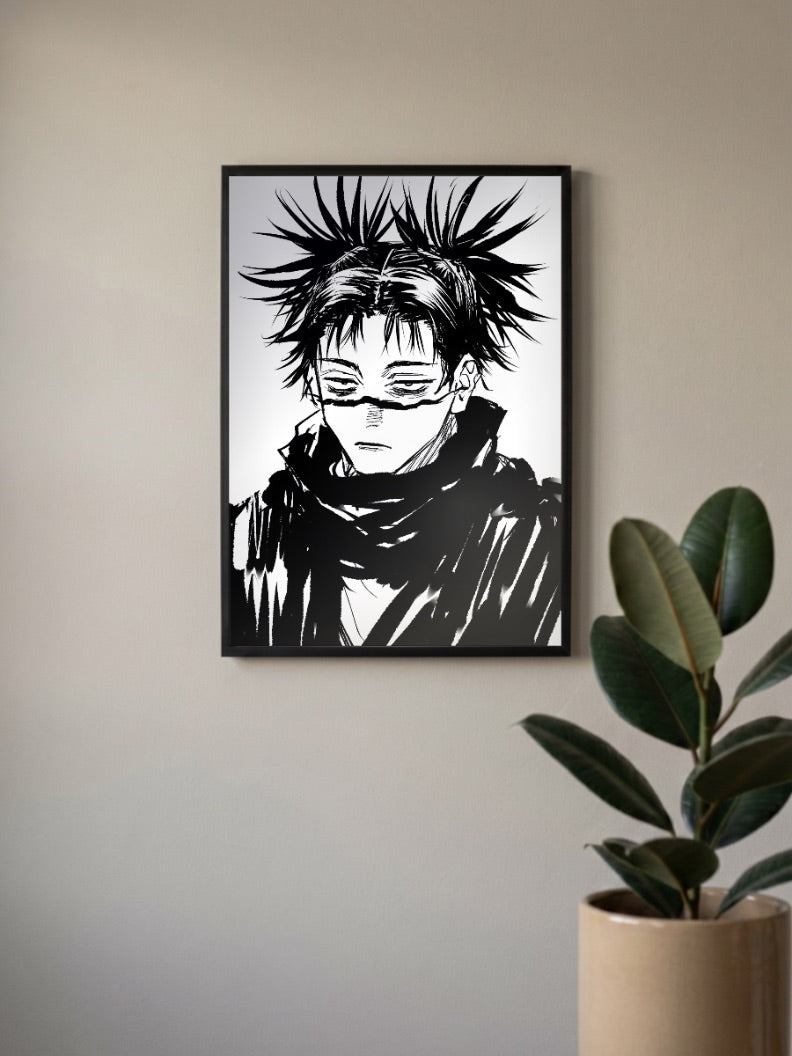Choso Black And White Portrait Anime Poster