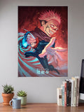 Sukuna And Yuji Dual Action Anime Poster