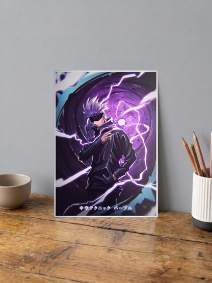 Gojo Satoru Purple Lightning Anime Poster
