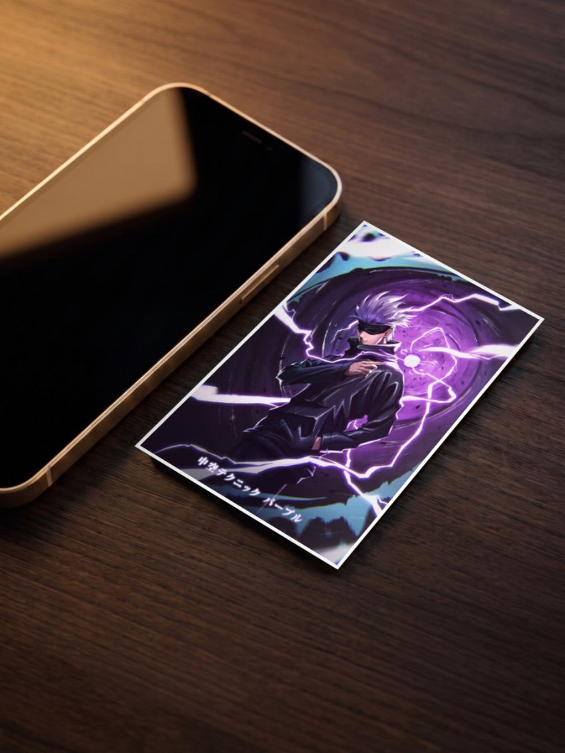 Gojo Satoru Purple Lightning Anime Poster