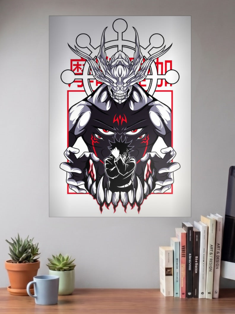 Sukuna Icon Logo Art Anime Poster