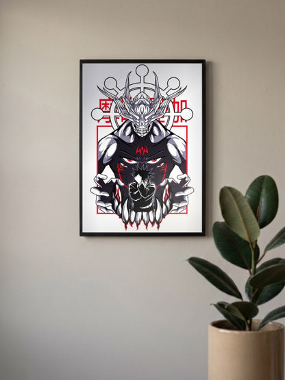 Sukuna Icon Logo Art Anime Poster