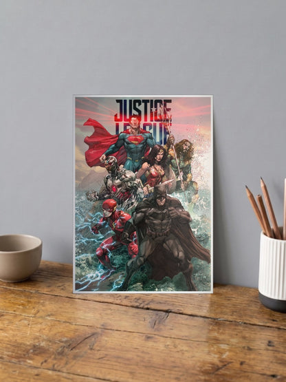 Justice League Movie Cast Art DC Poster