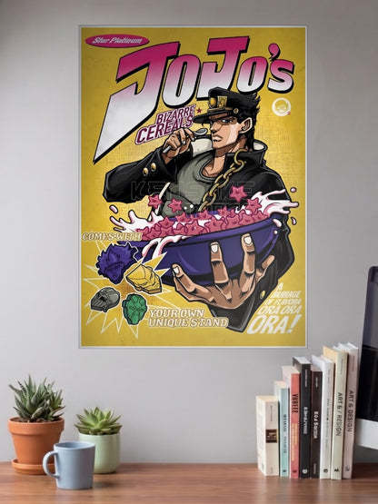 Jotaro Bizarre Cereals Parody Anime Poster