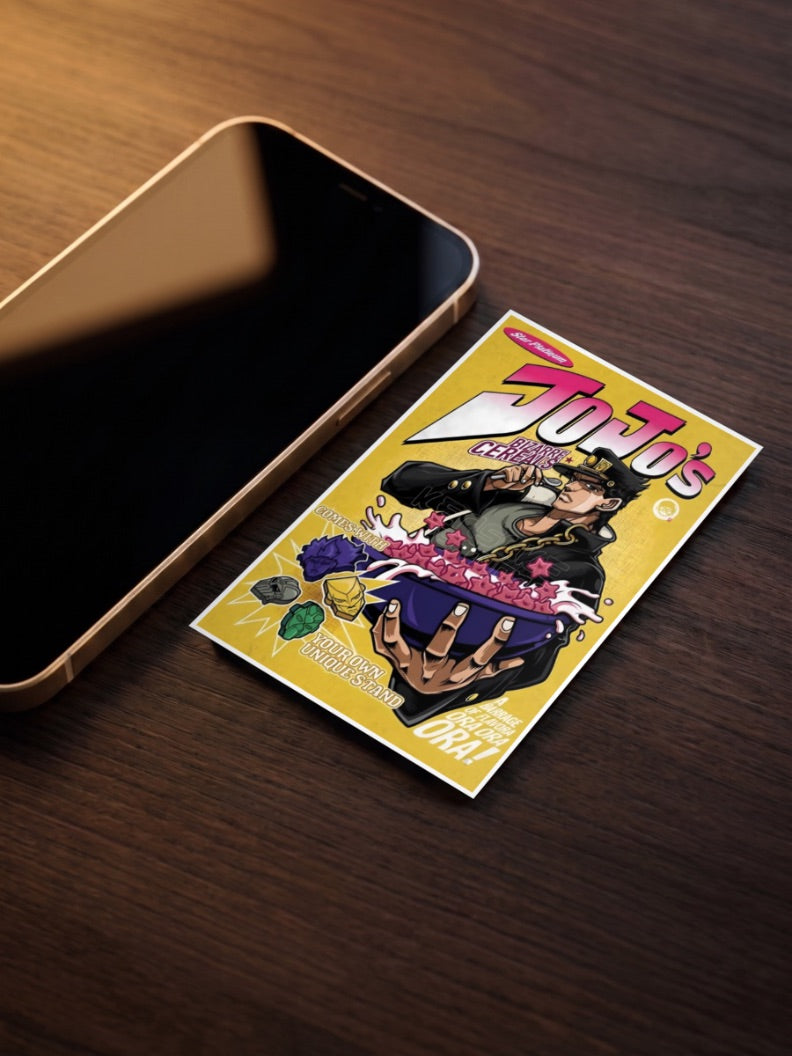 Jotaro Bizarre Cereals Parody Anime Poster