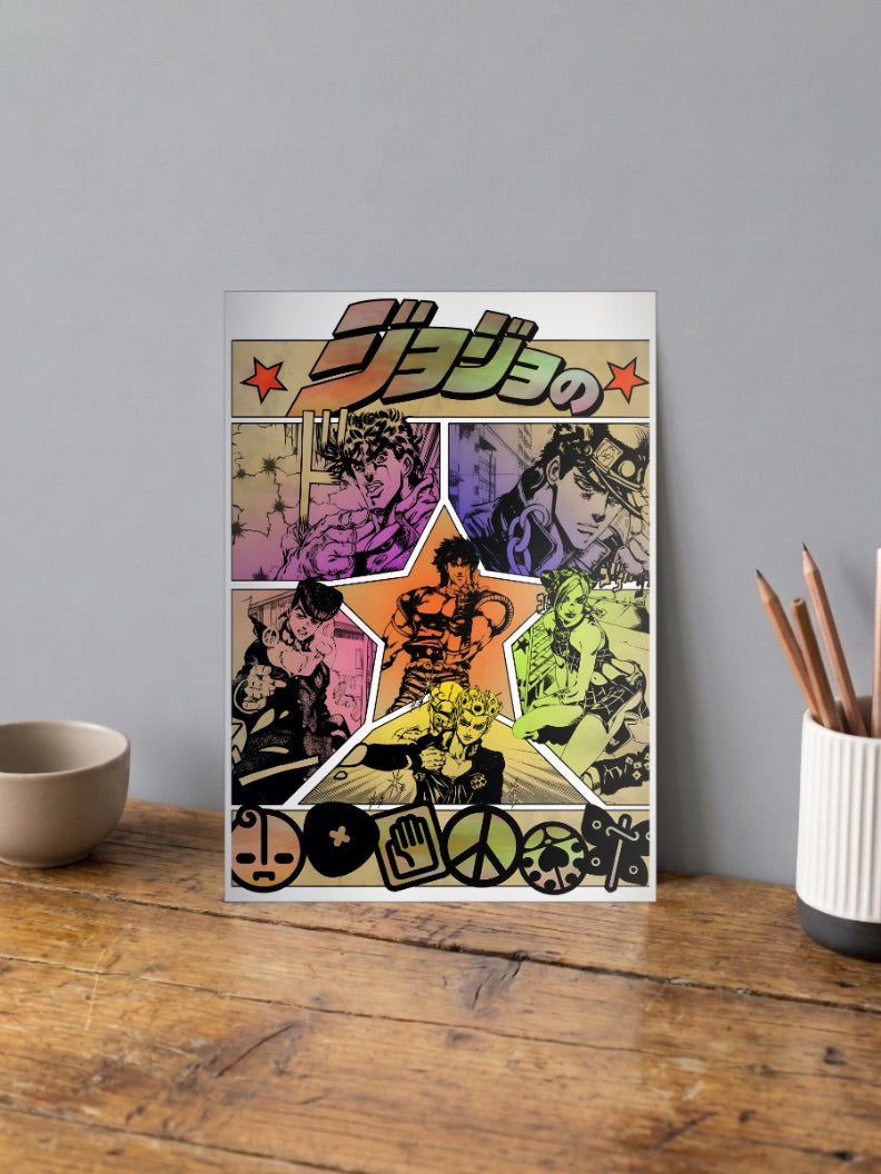 JoJo Cast Star Collage Anime Poster