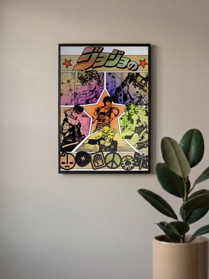JoJo Cast Star Collage Anime Poster