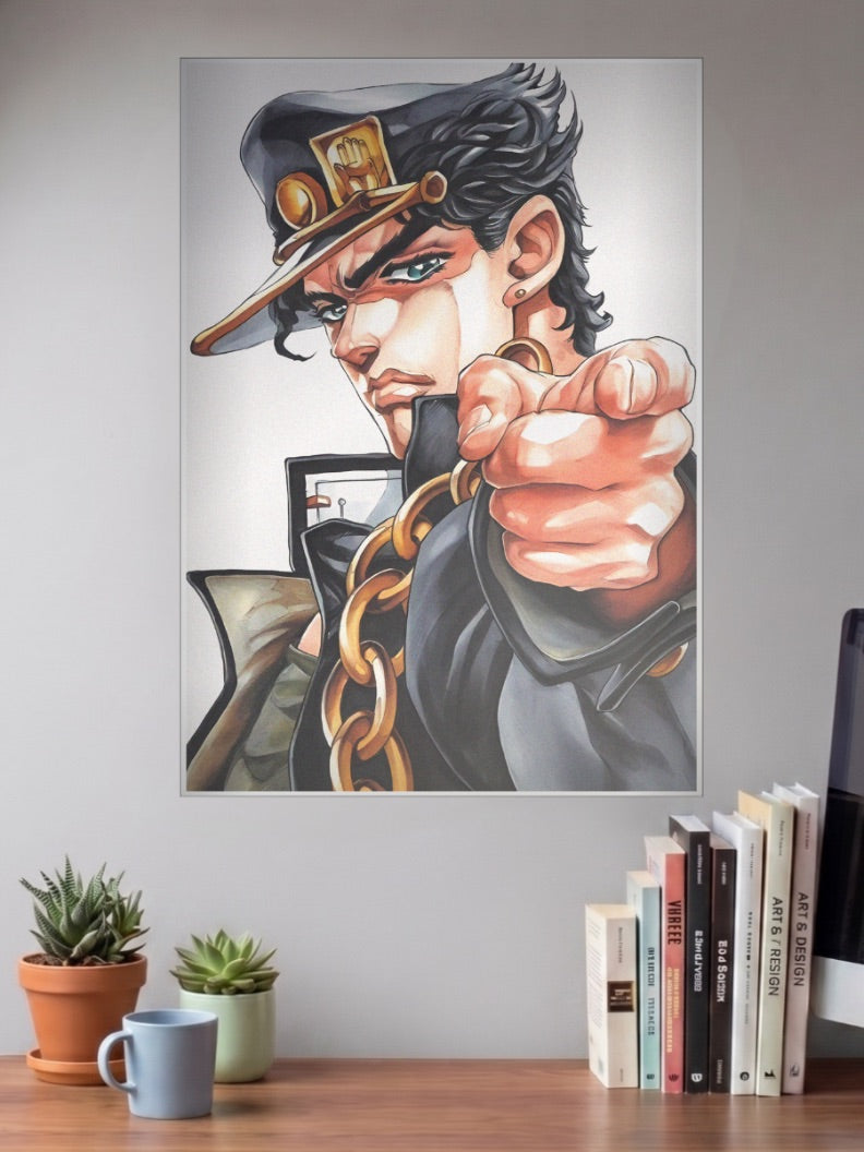 Jotaro Kujo Detailed Portrait Anime Poster