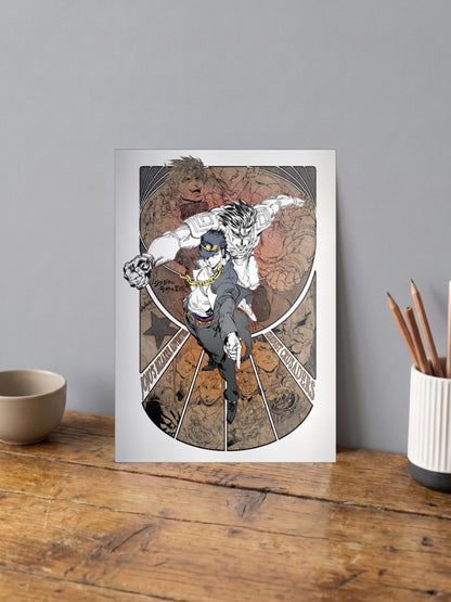 Jotaro Star Platinum Sepia Anime Poster