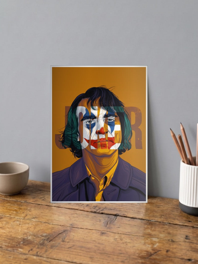 Joker Face Typography Art Hollywood Movie Poster