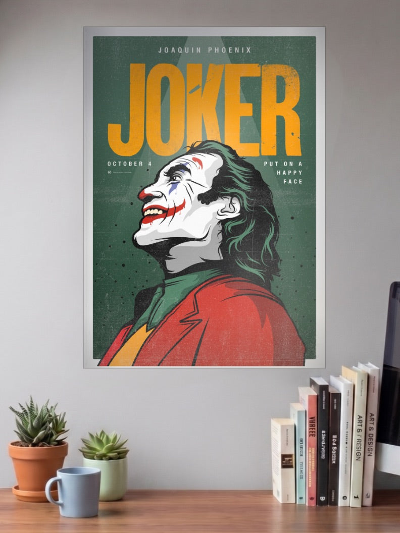 Joker Happy Face Portrait Hollywood Movie Poster