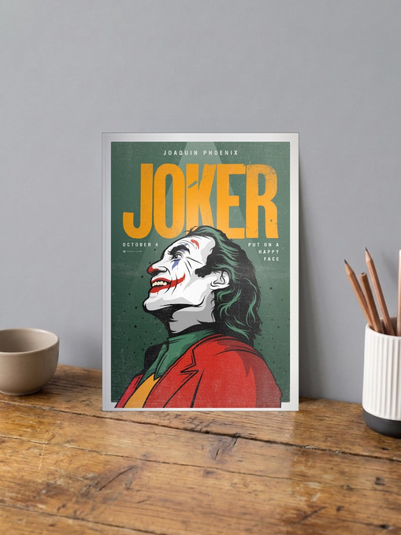 Joker Happy Face Portrait Hollywood Movie Poster