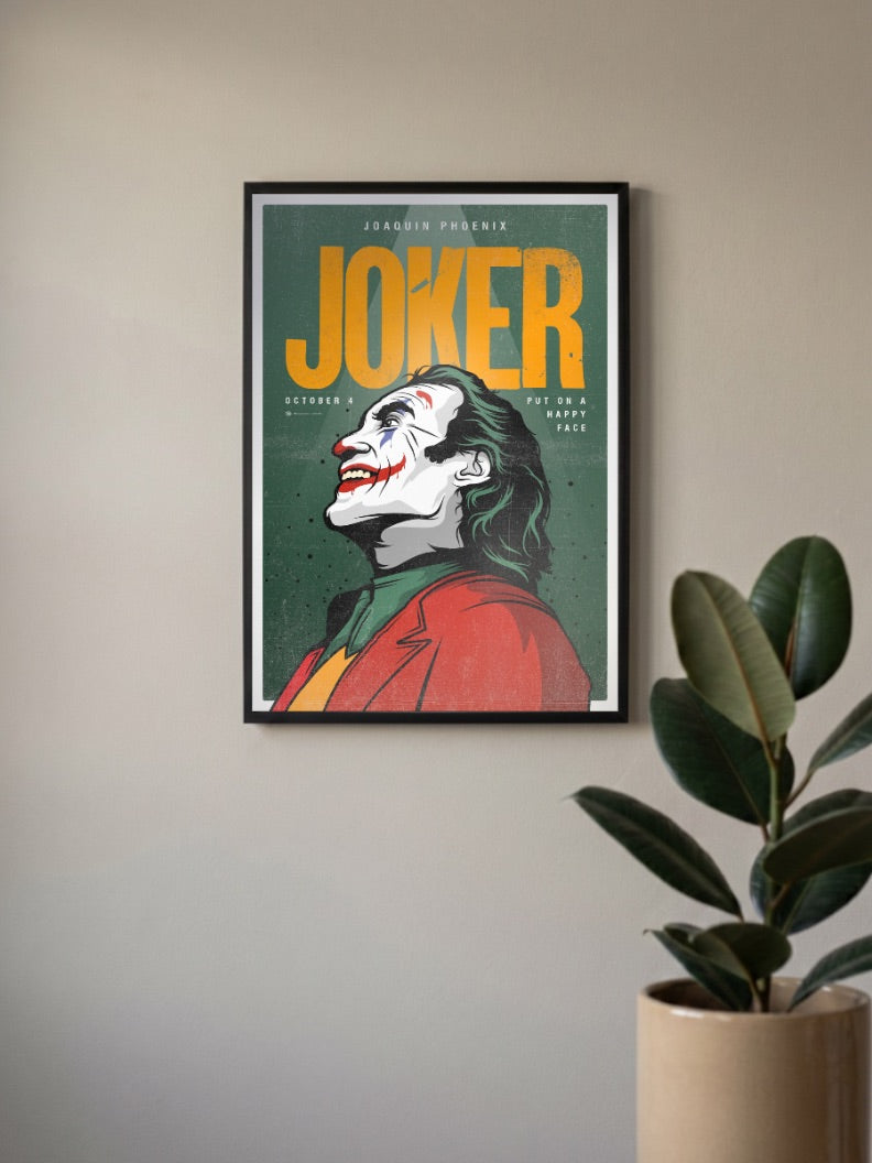 Joker Happy Face Portrait Hollywood Movie Poster
