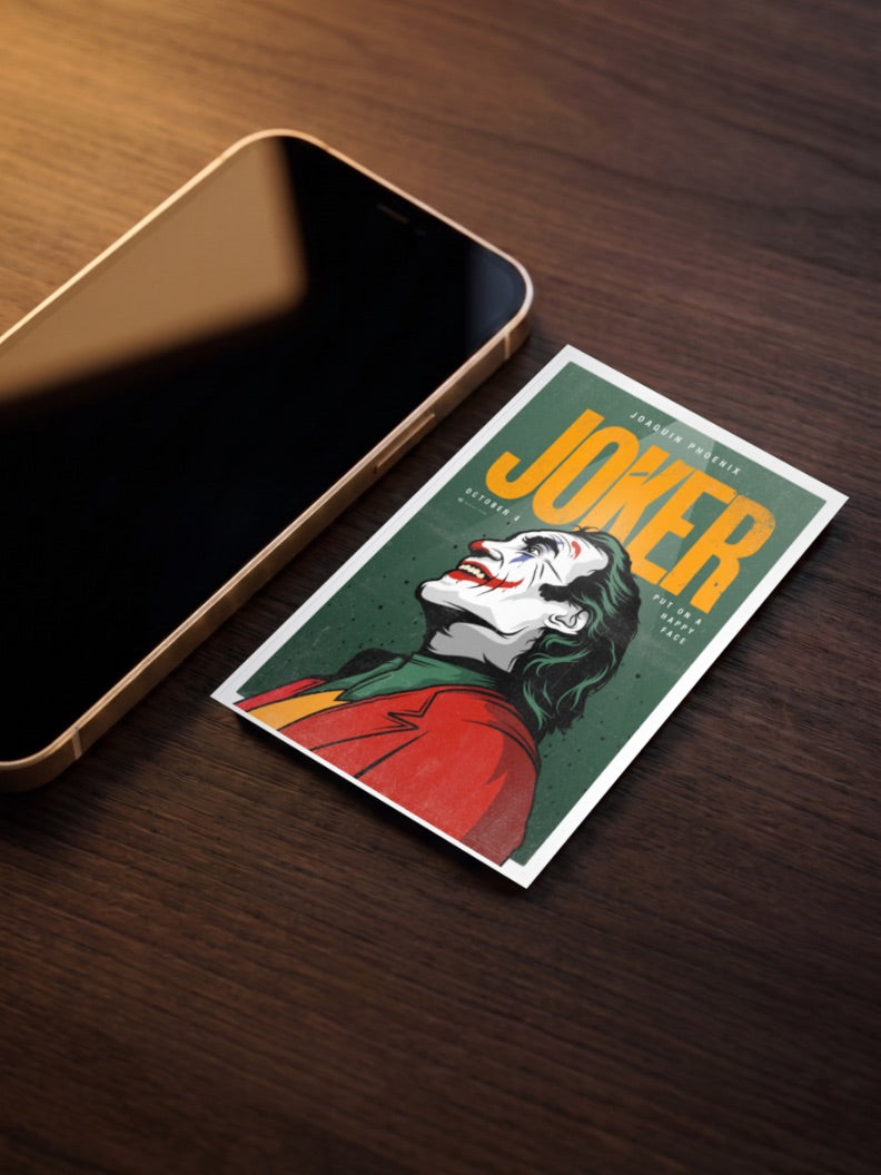 Joker Happy Face Portrait Hollywood Movie Poster