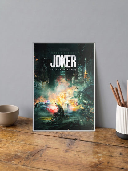 Joker City Riot Scene Hollywood Movie Poster